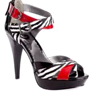 Guess Red Zebra heels